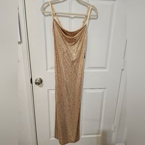 Bebe Gold Sequin Dress